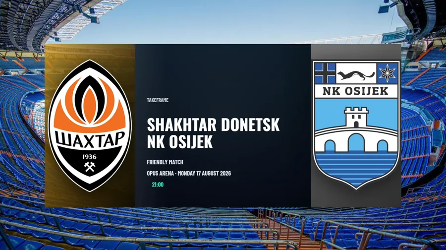 Match presentation opener: Shakhtar Donetsk versus NK Osijek, friendly match at Opus Arena